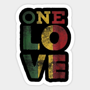 One Love T Shirt Rasta Reggae Men Women Kids Gift Tee Shirts Sticker